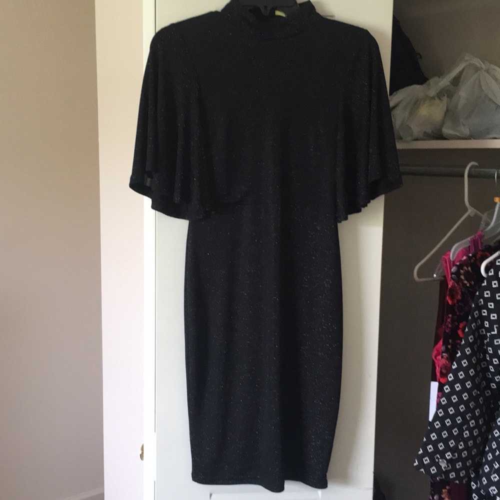 ❌SOLD❌Gianni Bini Black w/rainbow shimmer dress